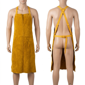 Premium 260 GSM Cotton Poly Gray Work Apron Leather Strap <b>Utility</b> Pocket Embroidered Logo Apron for Bakers and Chefs - Product Image 4