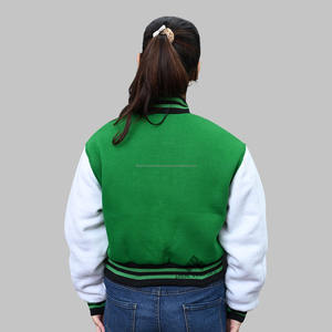 Veste universitaire de haute qualité pour hommes et femmes veste en molleton de coton Letterman College avec traitement enduit à col montant - Product Image 4