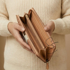 Cartera de Cuero Genuino Hecha a Mano con Piel de Vaca para Sombrero Vaquero, Estilo Occidental, Moda Vintage, Bolso de Mano con Cremallera para Mujer - Product Image 4