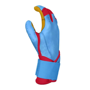 Gants de frappe personnalisés avec logo bleu, en tissu tricoté Spandex Nylon, fermeture à enfiler, unisexe adulte, entraînement flexible, main droite - Product Image 2