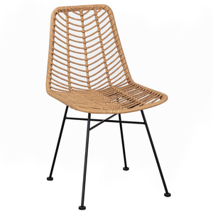 Chaise en rotin tressé naturel, hauteur réglable, style européen moderne, mobilier contemporain pour appartement et salle à manger - Product Image 4