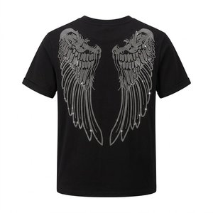 T-shirt Premium Homme Oversize à Épaules Tombantes 240 GSM Coton Lourd Streetwear Impression Personnalisée Strass en Gros Meilleures Ventes - Product Image 1