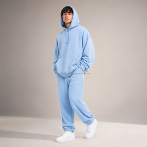 Chándal Deportivo Otoñal Personalizado con Bordado, Talla Grande para Hombre, 400GSM, 100% Algodón, Estilo Holgado, Ropa Urbana - Product Image 4