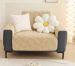 Housse de canapé carrée en fourrure, protection de canapé de luxe en peluche, housse de canapé douce pour salon, housse de canapé personnalisée - Product Image 1