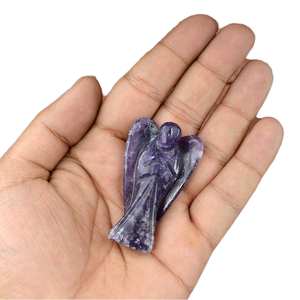รูปแกะสลักหินอาเกตธรรมชาติขายส่ง รูปปั้นนางฟ้าแกะสลักด้วยมือ ของตกแต่งเพื่อสุขภาพ ฮวงจุ้ย รักษาสิ่งแวดล้อม เครื่องรางนำโชค - Product Image 2