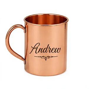 Taza de Cobre Puro Personalizada con el Nombre de Andrew y Grabado Personalizado |   Taza para Beber Hecha a Mano de Cobre |   Taza de Regalo Premium - Product Image 1