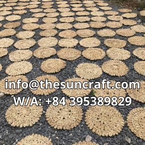 Natural Woven Seagrass <b>Table</b> <b>Mats</b> <b>Round</b> Straw Placemats Wicker Chargers for Rustic Dining Room <b>Table</b> Center - Product Image 6