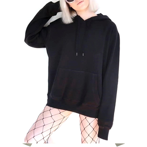 เสื้อฮู้ดดี้ผู้ชายสีน้ำเงินกรมท่า ทรงปกติ สีพื้น ผ้าฝ้ายเฟรนช์เทอร์รี่ มีกระเป๋า สไตล์ลำลอง แบรนด์ส่วนตัว - Product Image 3