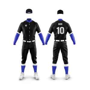 New 100% Polyester <b>Custom</b> Breathable Quick Dry Polo Collar Baseball <b>Uniform</b> Sets Pockets for Men High Quality Lightweight Team - Product Image 1