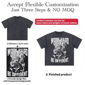 T-shirt formel pour homme en coton 100% de haute qualité, lavage à l'acide, avec logo personnalisé imprimé DTG, respirant et à séchage rapide, tissu épais - Product Image 3