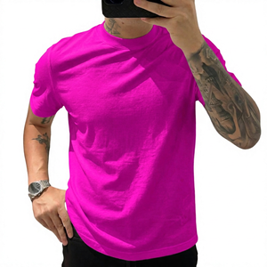 <b>Men's</b> <b>White</b> <b>Slim</b> <b>Fit</b> Short Sleeve <b>T</b>-<b>Shirt</b> 100% Cotton O-Neck Casual Jersey Knitted Blank Solid Color - Product Image 6