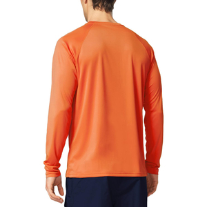 เสื้อแรชการ์ดแขนยาวสีส้มแบบยูนิเซ็กซ์ แห้งเร็ว UPF50+ เป็นมิตรกับสิ่งแวดล้อม ป้องกันแบคทีเรีย ระบายอากาศได้ดี ผลิตจากโพลีเอสเตอร์ ป้องกันแสงแดด - Product Image 2
