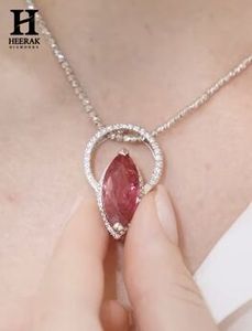 Custom Marquise Cut Ruby Tourmaline <b>Ring</b> Pendant Dual Use Jewellery Gold Lab Grown <b>Diamond</b> Convertible <b>Ring</b> - Product Image 4