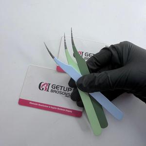 ชุดแหนบต่อขนตา GETUP BROSONS IMPEX GBI รุ่นใหม่ แบบแยกส่วน ทำจากสแตนเลสสตีล ปลายเคลือบเรียบ ขนาด 10 มม. สีชมพู ฟ้า เขียว บรรจุกล่อง - Product Image 1