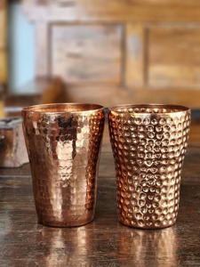Verre à eau en cuivre finition naturelle, style non peint, finition lisse, verre à eau en cuivre personnalisé - Product Image 4
