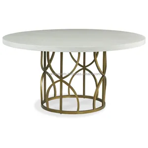 Mesa de Centro Ovalada de Lujo Hecha a Mano, Moderna, con Marco de Aluminio Dorado, para Banquetes, Bodas, Exportación, Hoteles, Estilo Minimalista, Fabricada por Zahid Exports - Product Image 1
