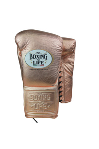 Gants de boxe personnalisés No Boxing No Life Championship Line Rose Gold MMA Sanda en cuir extensible avec fermeture à lacets antidérapants - Product Image 5
