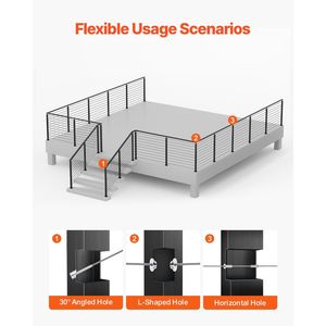 Palo per Ringhiera Angolare in Acciaio Inox 36x1x2 Pollici con Fori Pre-Forati a L per Scale - Product Image 5