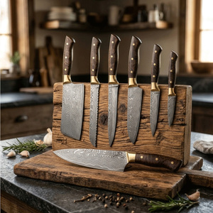 Juego de Cuchillos de Cocina de Acero de Damasco, Colección de Herramientas de Cocina de Varias Piezas para Preparación de Carne, Corte de Verduras y Frutas - Product Image 4