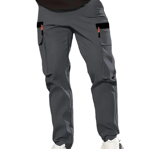 Men's <b>Black</b> <b>Cargo</b> Sweatpants Elastic Waist Multiple Pockets Breathable Casual Joggers Autumn Wear - Product Image 2