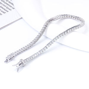Pulsera de tenis de oro blanco con diamantes para mujer, corte brillante redondo, certificado GIA, estilo clásico, uso diario - Product Image 3