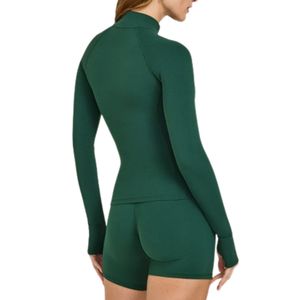 Custom Wholesale Women Slim Fit Zip Up Yoga Jacket Long Sleeve Gym Fitness Jacket Thumb Hole OEM Custom Activewear - Product Image 2