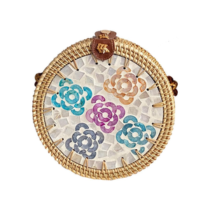 Bolsos de hombro de ratán bohemios Handwicker para mujer con incrustaciones de nácar, bolsos cruzados al por mayor de Vietnam - Product Image 1