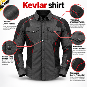 Chemise respirante unisexe conçue avec des panneaux en tissu résistant, intérieur confortable, coupe flexible, idéale pour la conduite, les voyages et les activités de plein air. - Product Image 6
