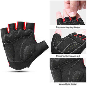Half Finger Lightweight Portable Weight Lifting Gloves Men PU Leather Breathable Non-Slip Pull-On Closure Gym Training Black - Product Image 6