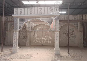 Sheesh Mahal Theme Mirror Mandap For <b>Wedding</b> FRP Chairs Elephant-Shaped <b>Boxed</b> Wholesale Fiber Supplies for Parties - Product Image 4