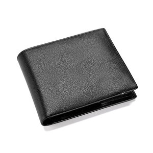 <b>Men's</b> Genuine Leather Slim <b>Wallet</b> With Striped Lining Fold Closure Card Holder Short Length Minimalist Design - Product Image 2