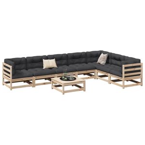 Ensemble de canapés de patio en bois de pin massif, tissu Oxford avec rembourrage en coton PP pour l'aménagement des jardins - Product Image 1