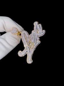 Collar con Nombre Personalizado en Plata Sólida 925 Estilo Hip Hop para Hombre, con Colgante Grande con Corazón y Diamantes Moissanite VVS, Ideal para Regalo - Product Image 6