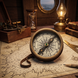 Luxury Vintage Brass Nautical Compass – High-Quality Retro Marine Pocket Compass with Aged <b>Map</b> Display, Executive Corporate Gift - Product Image 4