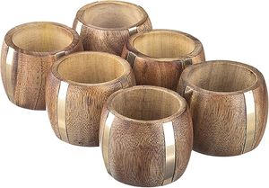 Anneaux de serviette en bois naturel, prix bas, ensemble élégant de porte-serviettes pour la décoration de table et l'usage domestique - Product Image 4