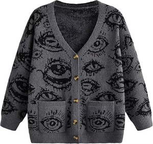 Pull en maille épaisse respirant en polyester/coton à col en V avec logo frontal et manches longues pour femme, collection hiver décontractée Power Abaan Sports - Product Image 2