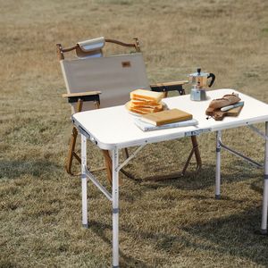 Tavolo Pieghevole Portatile in Lega di Alluminio 90x60x70cm Bianco con Contenitore per Uso Domestico, Palestra, Campeggio, Fattoria, Esterni, Parco, Cucina - Product Image 4