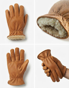Leather Work <b>Gloves</b> Full Grain Anti Slip Abrasion Resistant Elastic Wristlet Anti-static Breathable Flexible General Purpose - Product Image 4