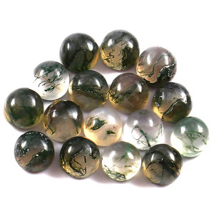 9X9MM AAA Natural <b>Moss</b> Agate Round Cabochon Flatback Semi Precious Calibrated Loose Gemstone Jewelry Making Wholesale Lot - Product Image 1