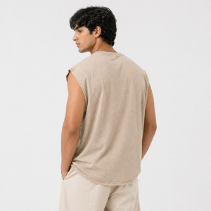 <b>Men's</b> Summer Lightweight Polyester Slim-Fit Racerback Tank Top Sports Gym Breathable Quick Dry Compression <b>Vest</b> <b>White</b> Undershirt - Product Image 2