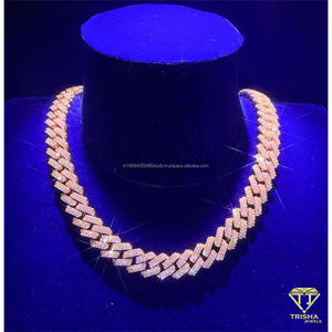 สร้อยคิวบาหนักแบบหรูหรา ประดับเพชรโมอิสซาไนต์ เงินแท้ 925  ขายส่ง - Product Image 1