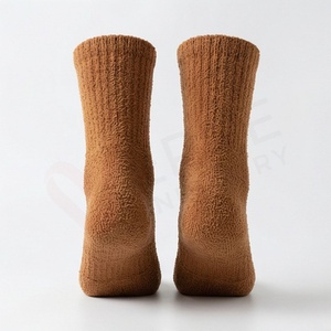 Chaussettes pour hommes, couleur unie, tricotées, en coton épais, thermiques, pour l'automne, usage quotidien, style classique - Product Image 2