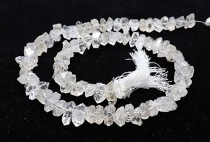 ลูกปัดเพชรเฮอร์คิเมอร์สีขาวธรรมชาติ AAA ขนาด 8-9 มม. ลูกปัดควอตซ์เพชรเฮอร์คิเมอร์ใส ขนาด 15.5 นิ้ว แบบหยาบ - Product Image 6