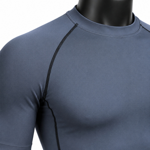 Mens Adult <b>Short</b> <b>Sleeve</b> Compression Shirt Breathable Quick Dry Performance <b>Base</b> <b>Layer</b> Rash Guard for Exercise - Product Image 6