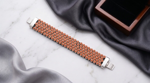 925 Sterling <b>Silver</b> Handwoven Coral <b>Bracelet</b> - Product Image 3