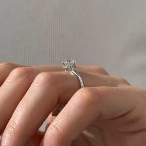 2 Carat Round D VVS2 Lab Grown Diamond Compass Set <b>UNIQUE</b> <b>Engagement</b> <b>Ring</b> , 14k White Gold , IGI Certified - Product Image 3