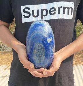 Pierre de lapis-lazuli bleu foncé naturel de haute qualité, Shiva Lingam, pour la décoration intérieure - Product Image 4