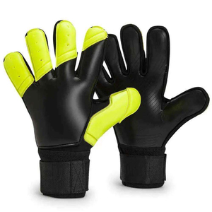 Professional Soccer Goalkeeper Gloves Leather Anti-Slip Finger Protection Adjustable <b>Wrist</b> <b>Strap</b> Hook Loop Closure Unisex - Product Image 1