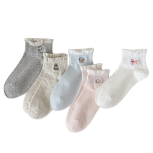 Calcetines de Mujer, Estilo Casual, Ecológicos, Transpirables, de Spandex, Nailon y Algodón, para Uso Diario, Estilo Otoñal - Product Image 1