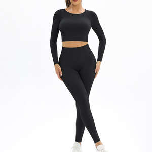 Ensembles de yoga personnalisés de haute qualité, débardeurs courts, ensembles de yoga décontractés sans coutures, ensembles de yoga tendance, ensembles de yoga pour femmes, ensembles de yoga sportifs d'été - Product Image 1